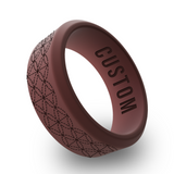 WildFire Japanese Sashiko Pattern Engraved Beveled Silicone Ring