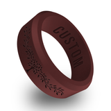 WildFire Tree of Life Engraved Beveled Silicone Ring
