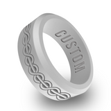 WildFire Vintage Twisted Engraved Beveled Silicone Ring