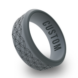 WildFire Japanese Sashiko Pattern Engraved Beveled Silicone Ring