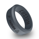 WildFire Tennis Engraved Beveled Silicone Ring