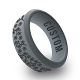 WildFire Cherry Blossom Engraved Beveled Silicone Ring
