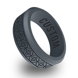 WildFire Celtic Lattice Engraved Beveled Silicone Ring