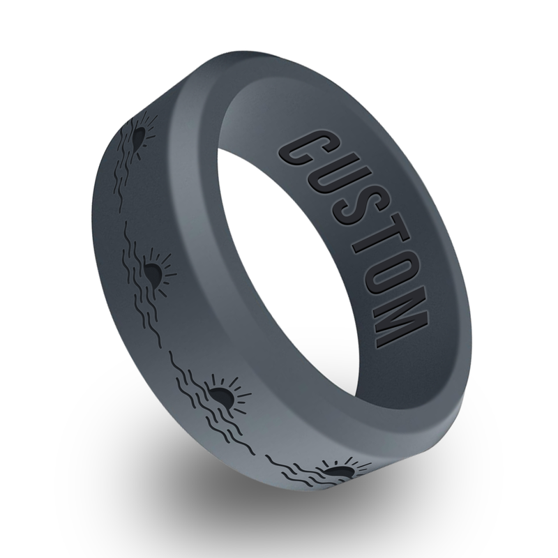 WildFire Sunrise Engraved Beveled Silicone Ring