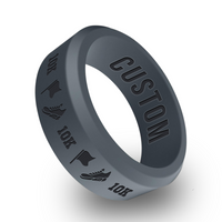 WildFire Running Marathon Engraved Beveled Silicone Ring