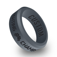 WildFire Boxing Ring 1 Engraved Beveled Silicone Ring