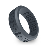 WildFire Christmas Engraved Beveled Silicone Ring