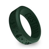 WildFire Christmas Engraved Beveled Silicone Ring