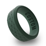 WildFire Japanese Sashiko Pattern Engraved Beveled Silicone Ring