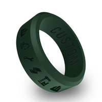 WildFire Steel Beam Engraved Beveled Silicone Ring