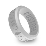 WildFire Christmas Engraved Beveled Silicone Ring