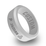 WildFire Tennis Engraved Beveled Silicone Ring