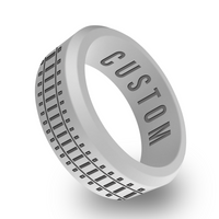 WildFire Railroad Engraved Beveled Silicone Ring