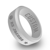 WildFire Basketball Engraved Beveled Silicone Ring