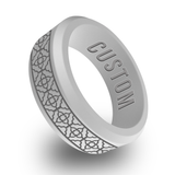 WildFire Celtic Lattice Engraved Beveled Silicone Ring