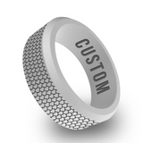 WildFire Dragon Scale Engraved Beveled Silicone Ring