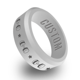 WildFire Powerlifting Engraved Beveled Silicone Ring