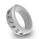 WildFire Steel Beam Engraved Beveled Silicone Ring