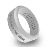 WildFire "You Are Not Alone" Cancer 2 Engraved Beveled Silicone Ring