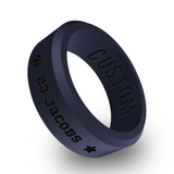WildFire Basketball Engraved Beveled Silicone Ring