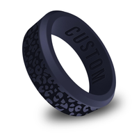 WildFire Leopard Pattern Engraved Beveled Silicone Ring
