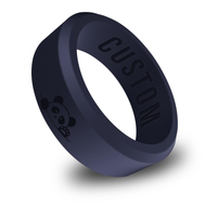 WildFire Cute Panda Animal Engraved Beveled Silicone Ring