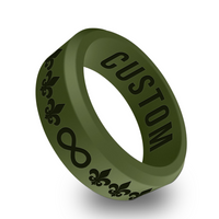 WildFire Fleur De Lis with Infinity Symbol Silicone Ring