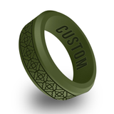 WildFire Celtic Lattice Engraved Beveled Silicone Ring