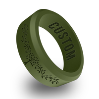 WildFire Tree of Life Engraved Beveled Silicone Ring