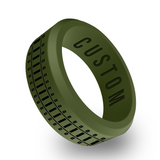 WildFire Railroad Engraved Beveled Silicone Ring