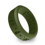 WildFire Christmas Engraved Beveled Silicone Ring