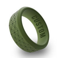 WildFire Japanese Sashiko Pattern Engraved Beveled Silicone Ring
