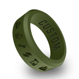 WildFire Steel Beam Engraved Beveled Silicone Ring