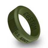 WildFire US Army Flag Engraved Beveled Silicone Ring