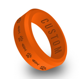 WildFire Cat Paw and Fishbone Engraved Beveled Silicone Ring
