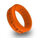 WildFire Dog and Bone Engraved Beveled Silicone Ring