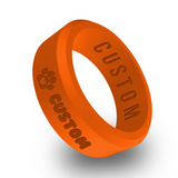WildFire Paw Heart w/ Custom Pet Name Engraved Beveled Silicone Ring