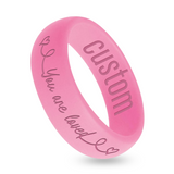 WildFire "You are Loved" Cancer 1  Neon Engraved Beveled Silicone Ring