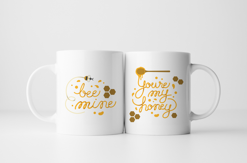 "Bee Mine" + "You're My Honey" Mug Set