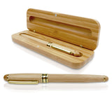 Custom Bamboo Fountain Pen + Case (0.7mm Nib)