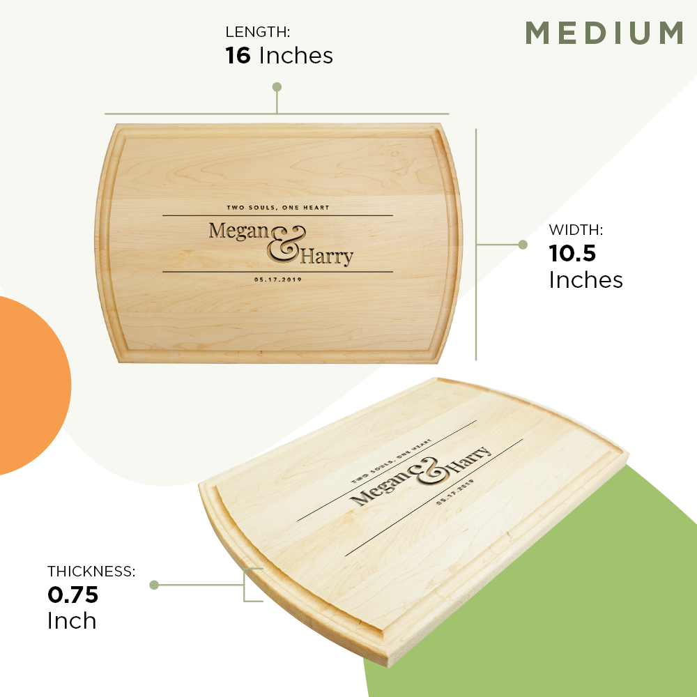 "Two Souls, One Heart" Custom Cutting Board