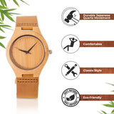 Wood Quartz Watch w/ Leather Band
