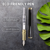 Stainless Steel Cartridge Fountain Pen (0.35mm Extra Fine, 0.5mm Fine)