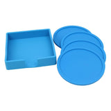 Set of 4 Silicone Blue Drink Coasters