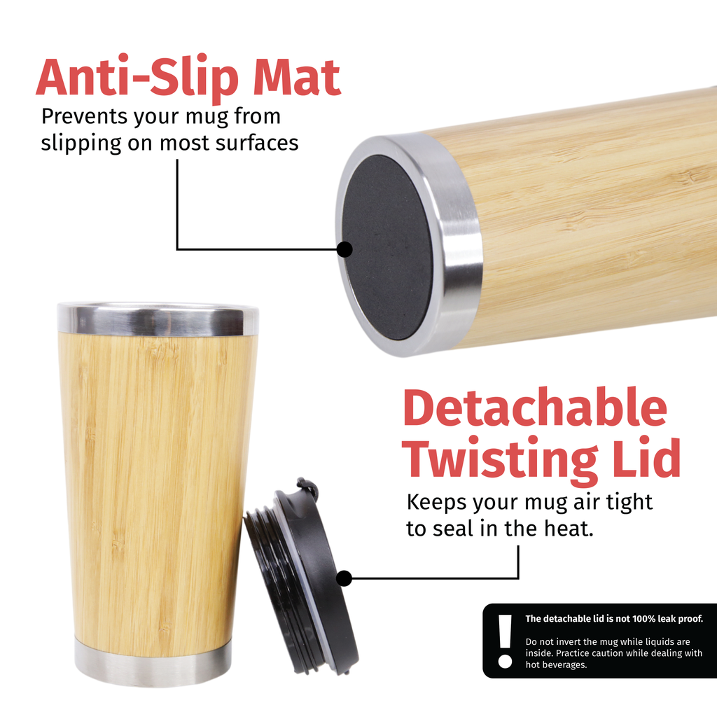 Stainless Steel & Bamboo Tumbler