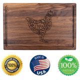 "Chicken Cuts" Cutting Board