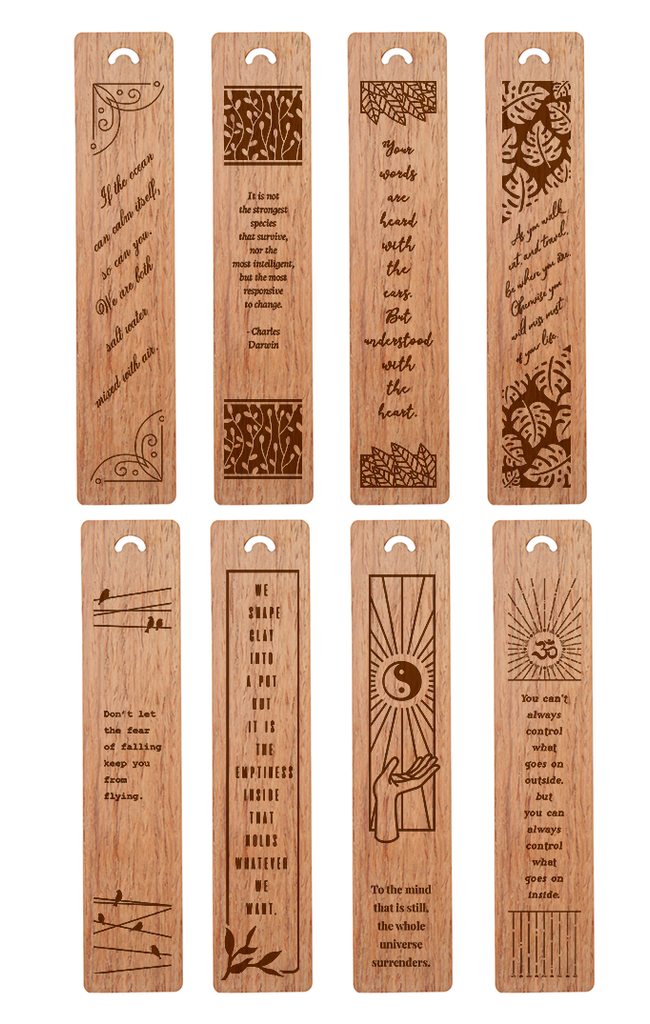 Laser Engraved Wood Bookmark Affirmation Descriptive Bookmarks for
