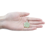 Four Leaf Clover Jade Necklace with 18" Sterling Silver Chain