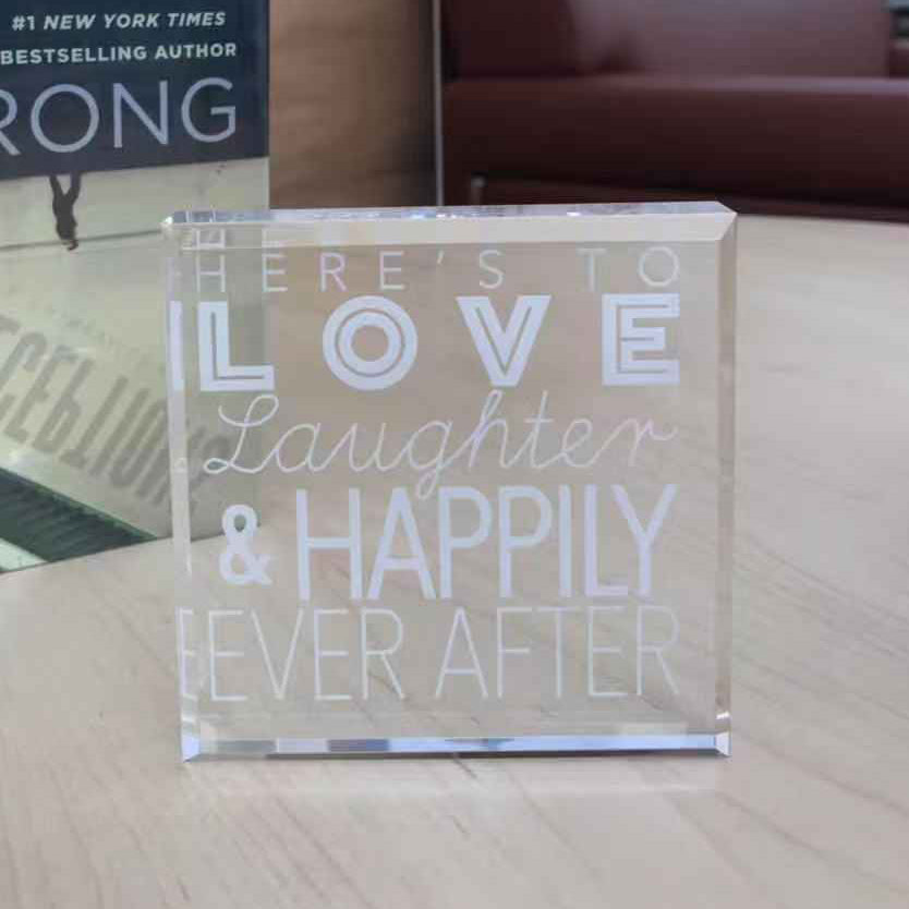 "Here’s To Love" Crystal Paperweight