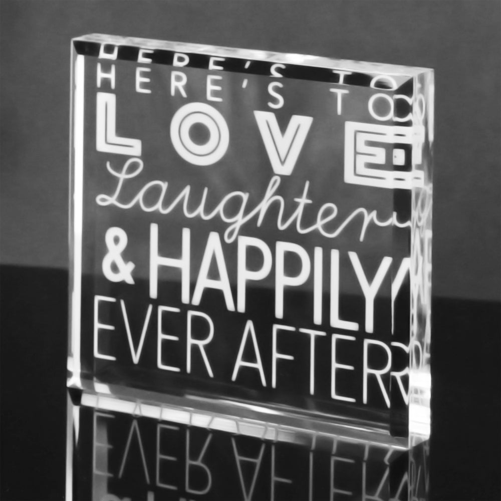 "Here’s To Love" Crystal Paperweight